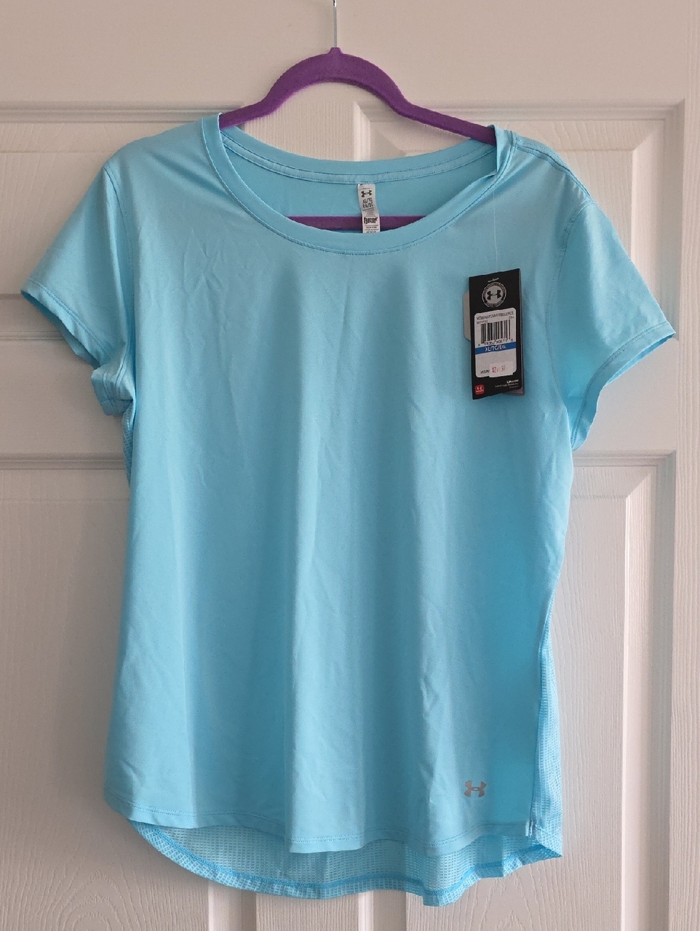 Under Armour Women's Scoop Neck Running Tee - Aqua Blue - Size XL